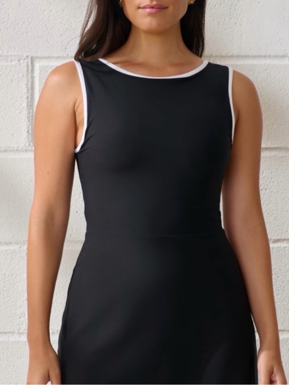Abercrombie YPB sculptLUX Black White Athletic Mini Dress Size S